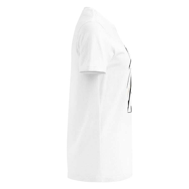 Camiseta MILLE Ascend de color blanca para mujer. Vista lateral de la prenda.