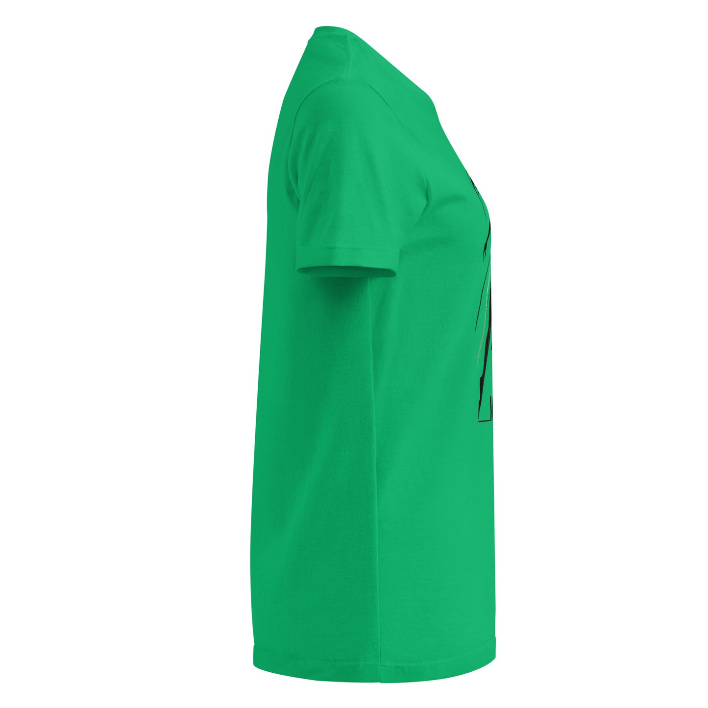 Camiseta MILLE Ascend de color verde para mujer. Vista lateral de la prenda.
