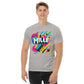 Camiseta MILLE ARCADE Tee de color gris sport con diseño gráfico vibrante. Vista frontal en modelo masculino.