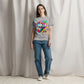 Camiseta MILLE ARCADE Tee de color gris sport con diseño gráfico vibrante. Vista frontal en modelo.