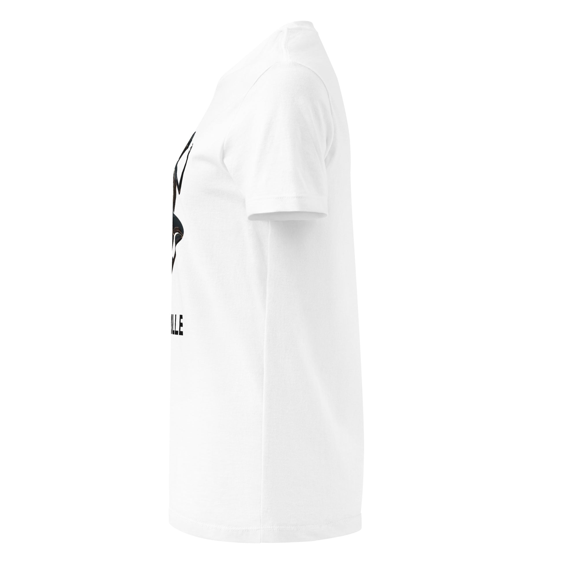 Camiseta MILLE Ascend de color blanca para mujer. Vista lateral de la prenda.