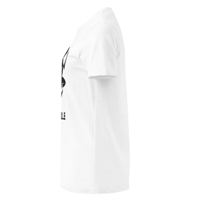 Camiseta MILLE Ascend de color blanca para mujer. Vista lateral de la prenda.