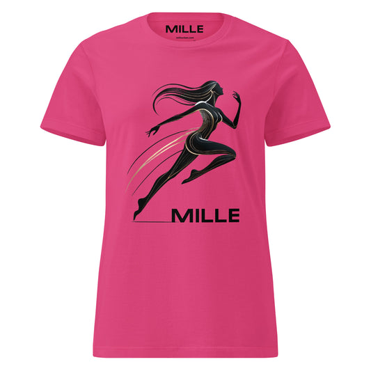 Camiseta MILLE Ascend de color fucsia para mujer con diseño 