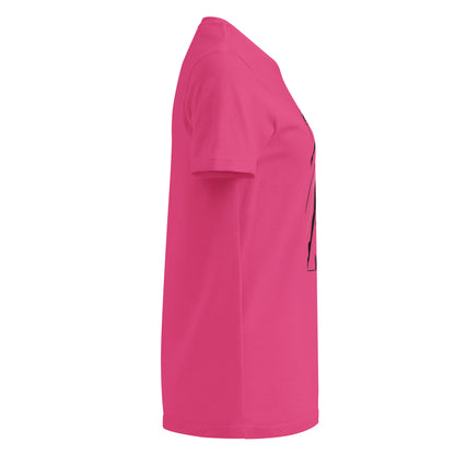 Camiseta MILLE Ascend de color fucsia para mujer. Vista lateral de la prenda.