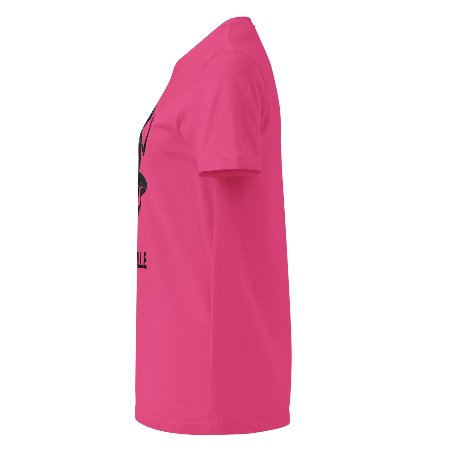 Camiseta MILLE Ascend de color fucsia para mujer. Vista lateral de la prenda.