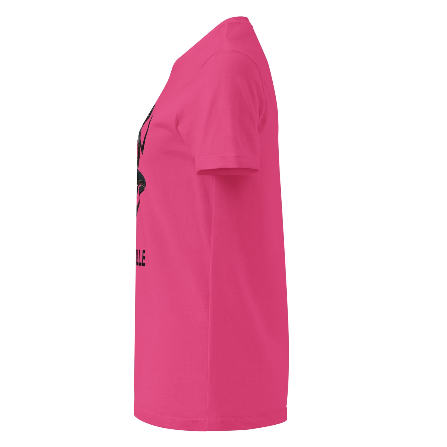 Camiseta MILLE Ascend de color fucsia para mujer. Vista lateral de la prenda.