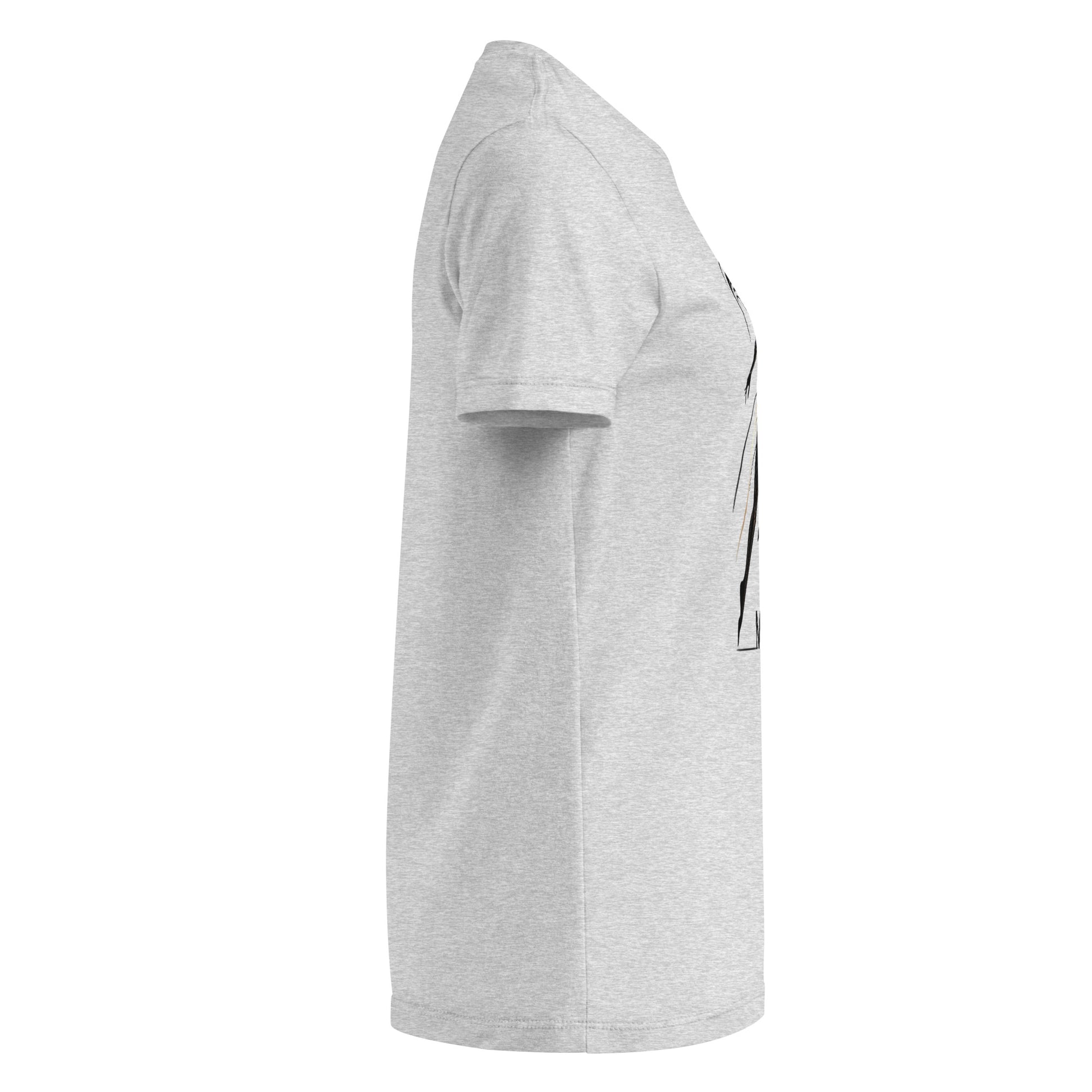 Camiseta MILLE Ascend de color gris sport para mujer. Vista lateral de la prenda.