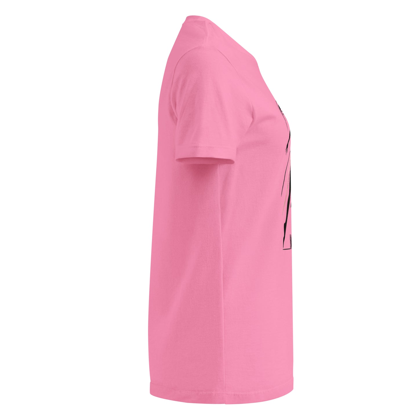 Camiseta MILLE Ascend de color rosa para mujer. Vista lateral de la prenda.