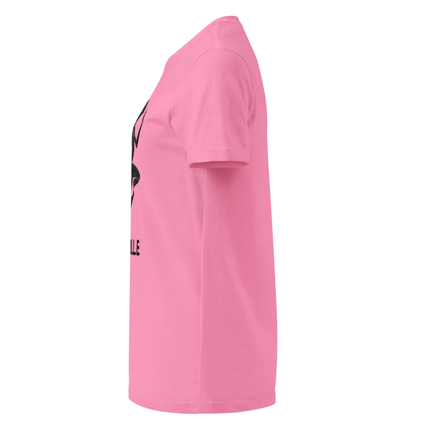 Camiseta MILLE Ascend de color rosa para mujer. Vista lateral de la prenda.