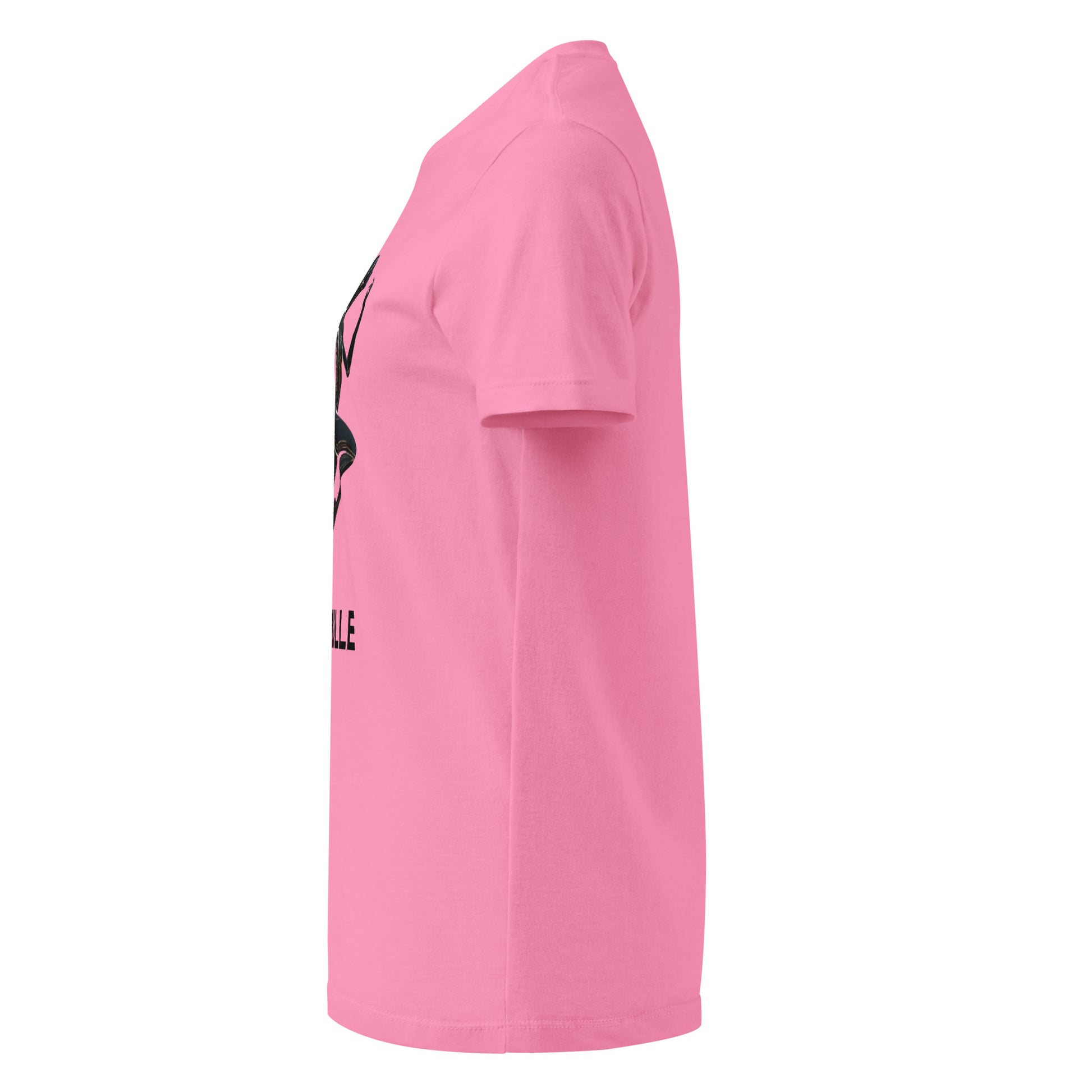 Camiseta MILLE Ascend de color rosa para mujer. Vista lateral de la prenda.