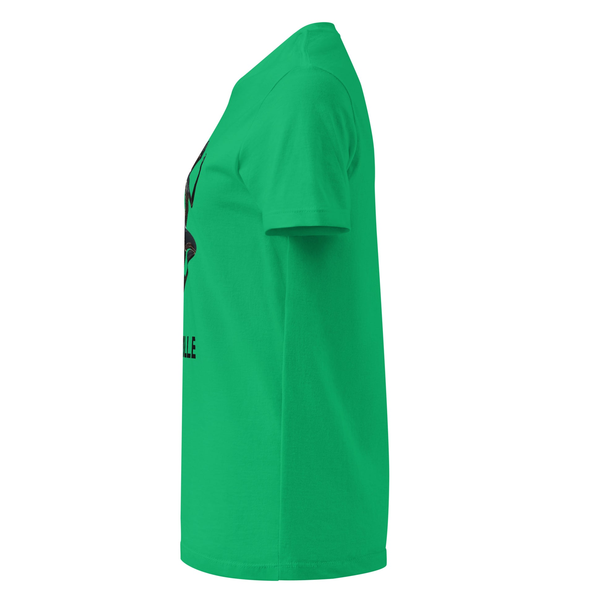 Camiseta MILLE Ascend de color verde para mujer. Vista lateral de la prenda.