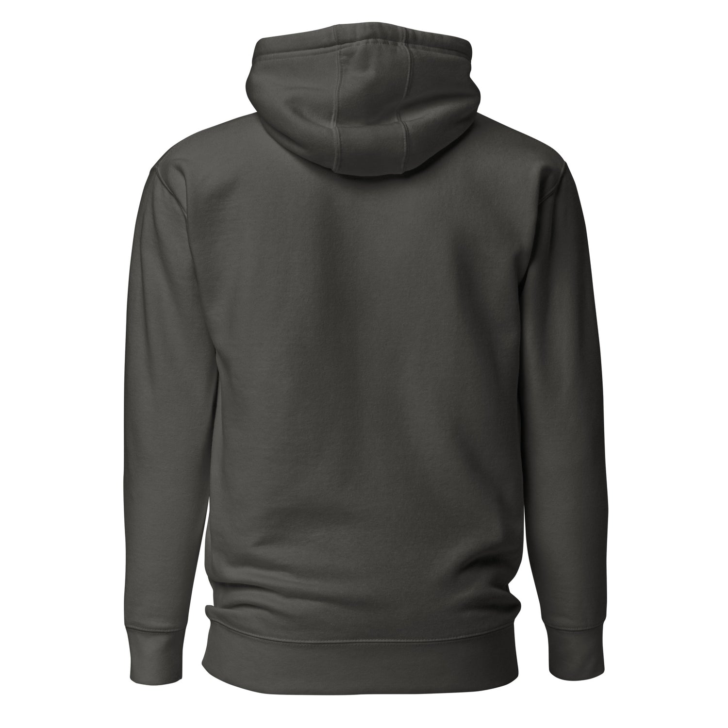 Sudadera con capucha MILLE ACENTO de color negro vintage sin diseño en la espalda. Vista trasera.