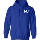 Sudadera con capucha MILLE KAIROS de color azul rey con logo en el pecho. Vista frontal.