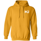 Sudadera con capucha MILLE KAIROS de color dorado con logo en el pecho. Vista frontal.