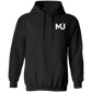 Sudadera con capucha MILLE KAIROS de color negro con logo en el pecho. Vista frontal.