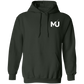 Sudadera con capucha MILLE KAIROS de color verde bosque con logo en el pecho. Vista frontal.