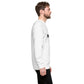 Sudadera MILLE Origin LS de color blanco. Vista del perfil derecho con modelo.
