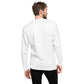 Sudadera MILLE Origin LS de color blanco. Vista trasera con modelo.