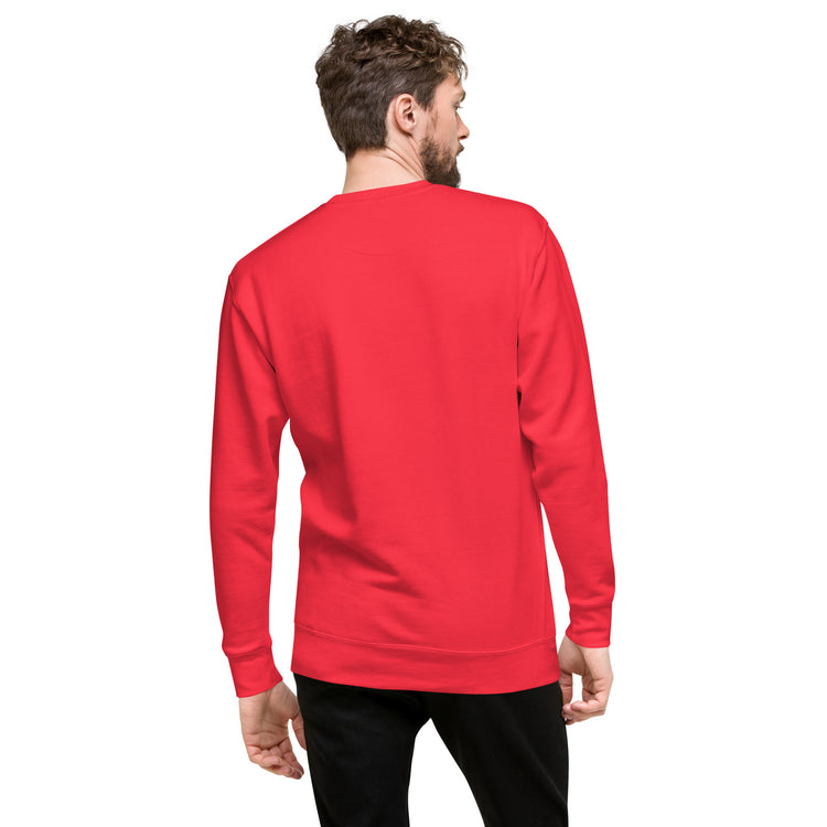 Sudadera MILLE Origin LS de color rojo. Vista trasera con modelo.