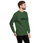 Sudadera MILLE Origin LS de color verde bosque. Vista del perfil derecho con modelo.