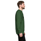 Sudadera MILLE Origin LS de color verde bosque. Vista del perfil derecho con modelo.